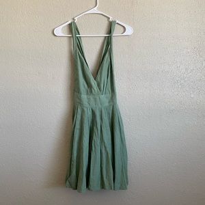 Green free people mini dress